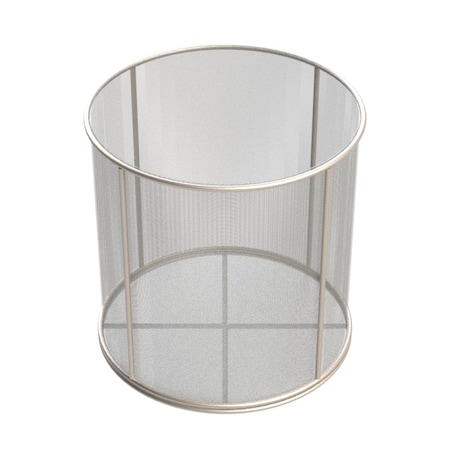 Anysizebasket Round Wire Mesh Basket: 9Dia. x 9H, 304 SS, 3/16 Rod Frame, No Handles, Mesh: 30 x .012 TMT-090RND090-N30S